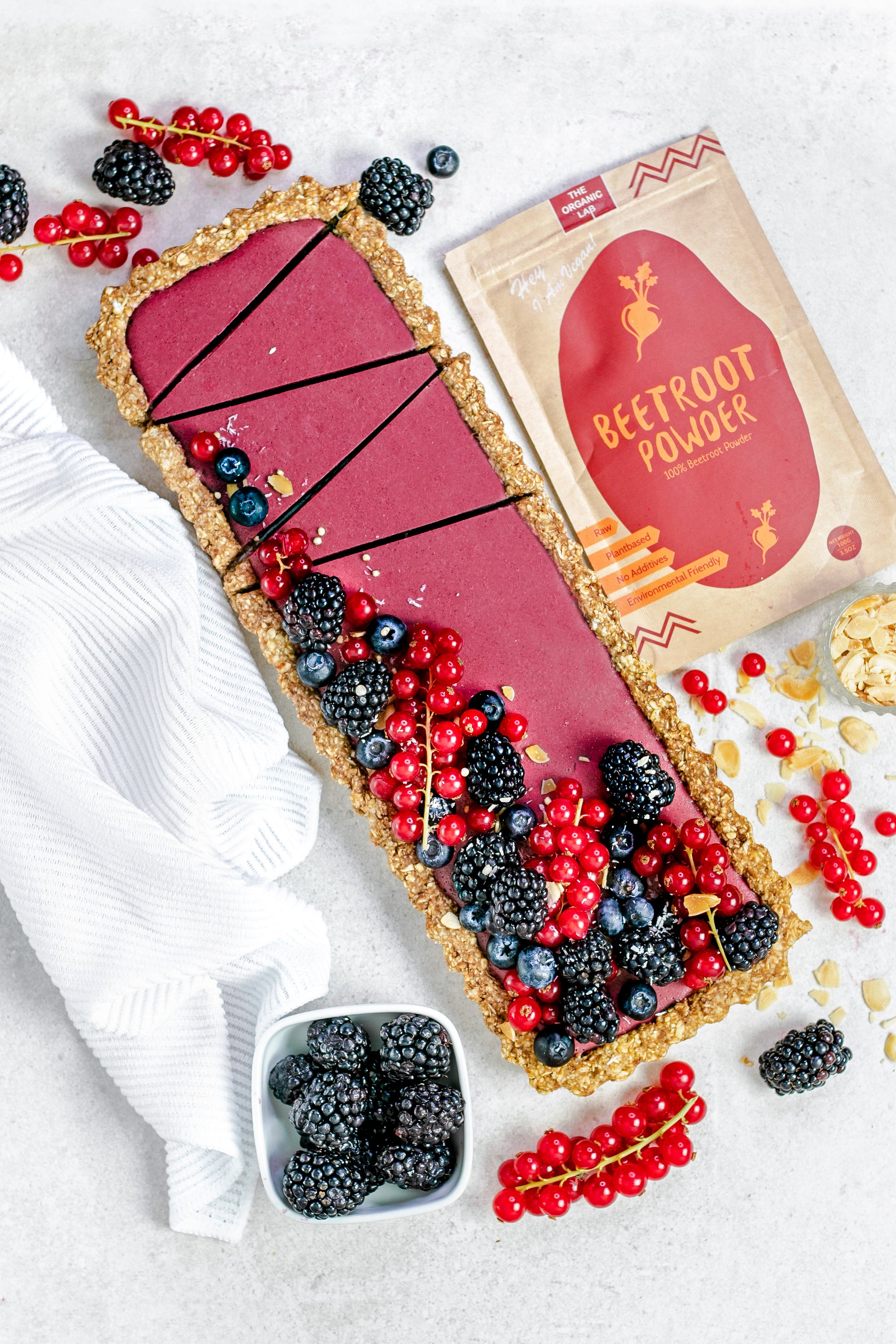 Vegan Beetroot and Raspberry Tart