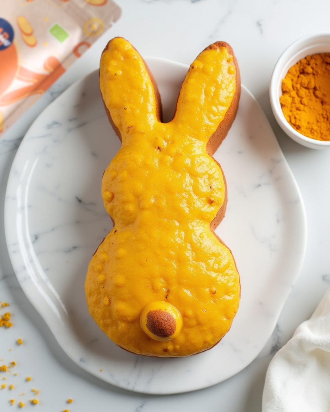 Golden Bunny Easter Cake (Orange & Curcumin Flavored)