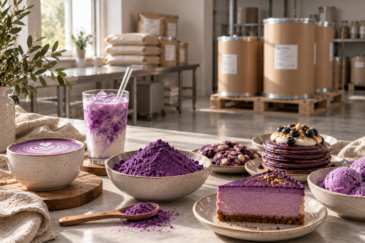 Ube powder for sale in Europe with Ube drinks and desserts for professional food businesses