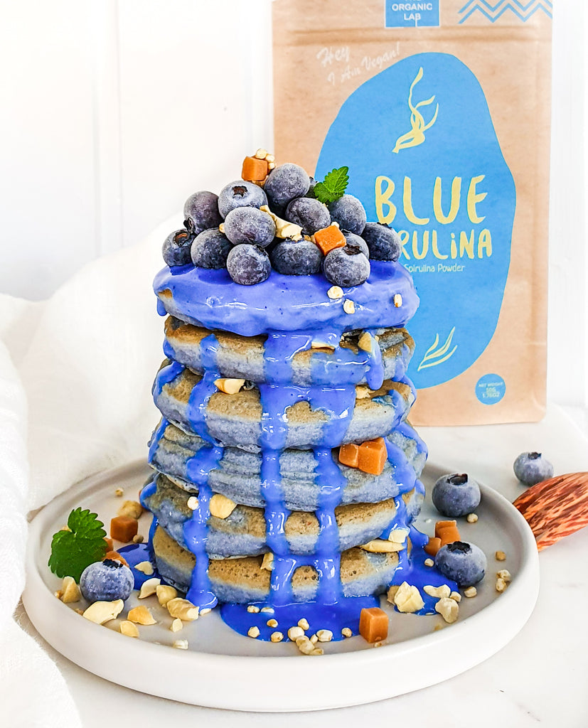 Blue Spirulina Pancake Stack