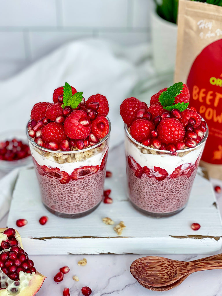 RASPBERRY - BEETROOT CIA PUDDING JARS