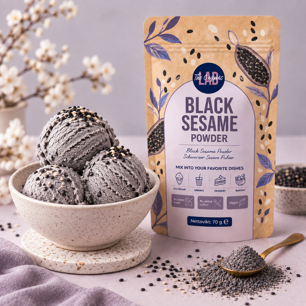Black sesame ice cream made with black sesame powder