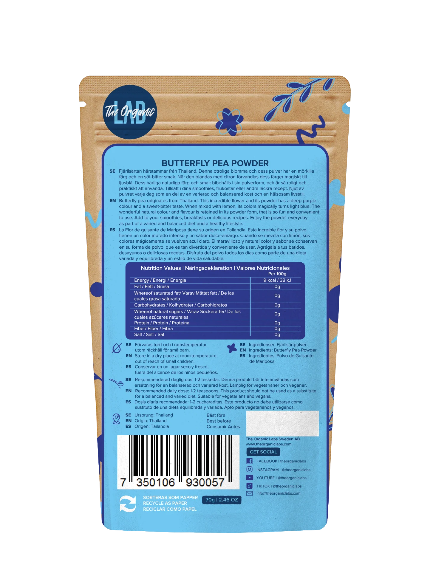 Schmetterlingserbsenpulver Großpackung 25kg