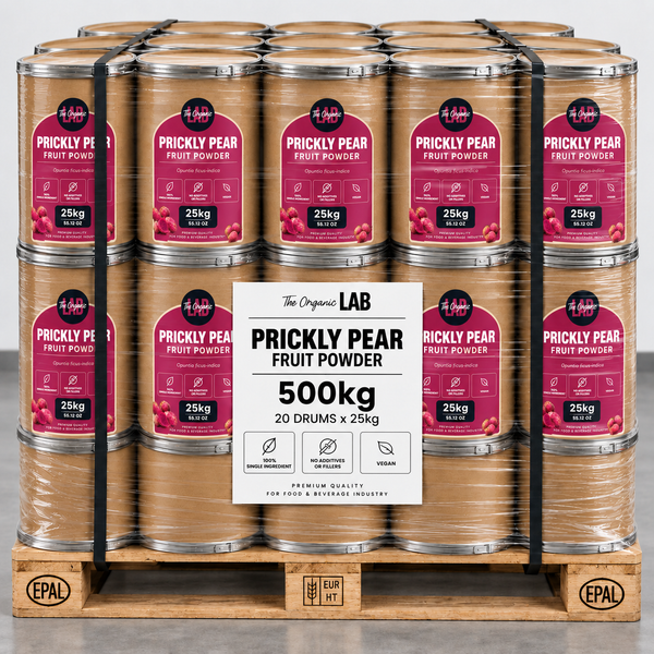 Pallet of prickly pear powder, 500 kg in 20 drums of 25 kg