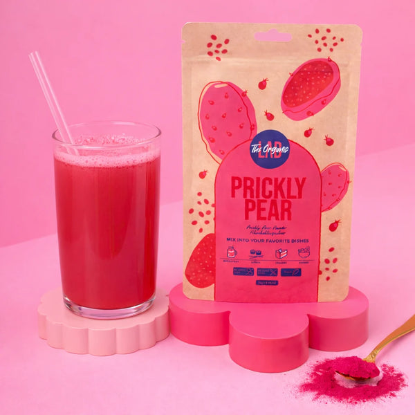 Prickly pear juice drink made with prickly pear powder