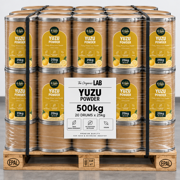Pallet of yuzu powder, 500 kg in 20 drums of 25 kg
