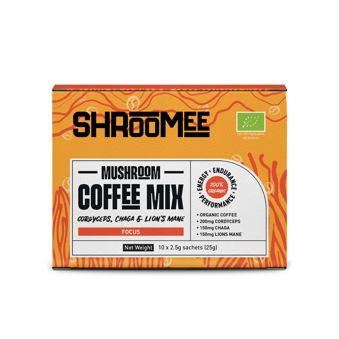 Organic Coffee Mushroom Mix Cordyceps , Chaga & Lions Mane