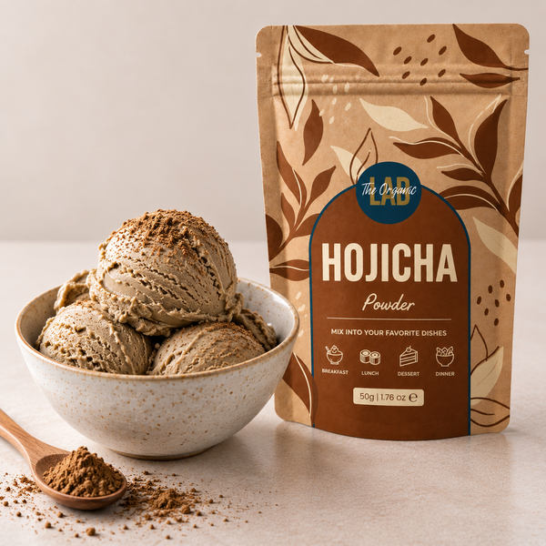 Hojicha ice cream made with roasted green tea powder
