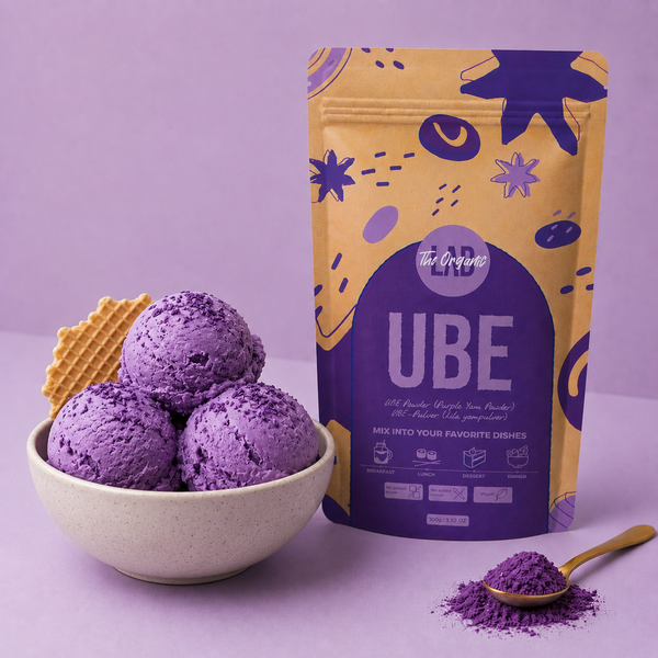 Purple ube ice cream made with ube powder