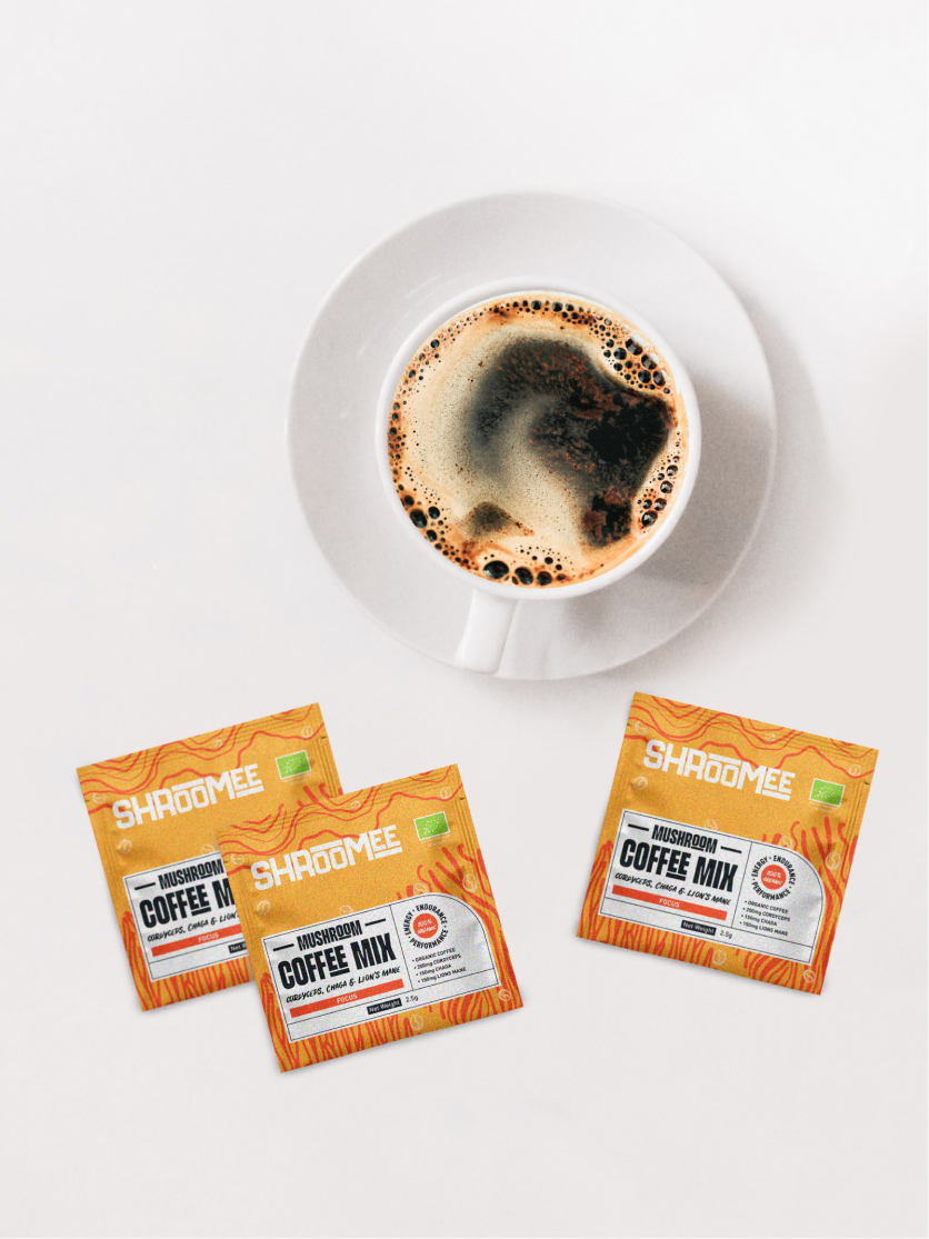 Organic Coffee Mushroom Mix Cordyceps , Chaga & Lions Mane
