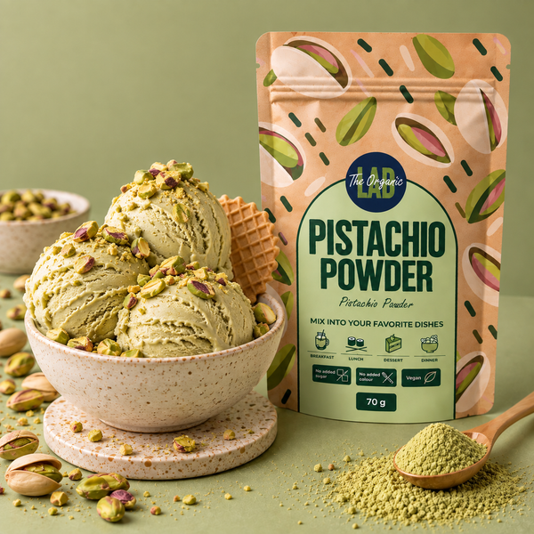 Pistachio gelato made with pistachio powder