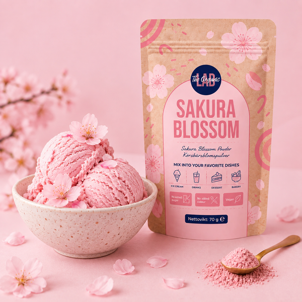 Pink sakura ice cream made with cherry blossom powder