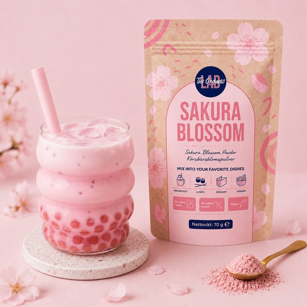 Sakura bubble tea made with cherry blossom powder
