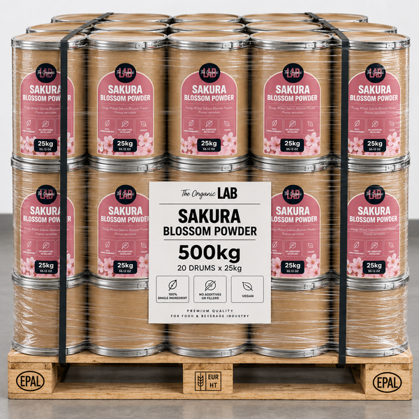 Pallet of sakura cherry blossom powder, 500 kg in 20 drums of 25 kg