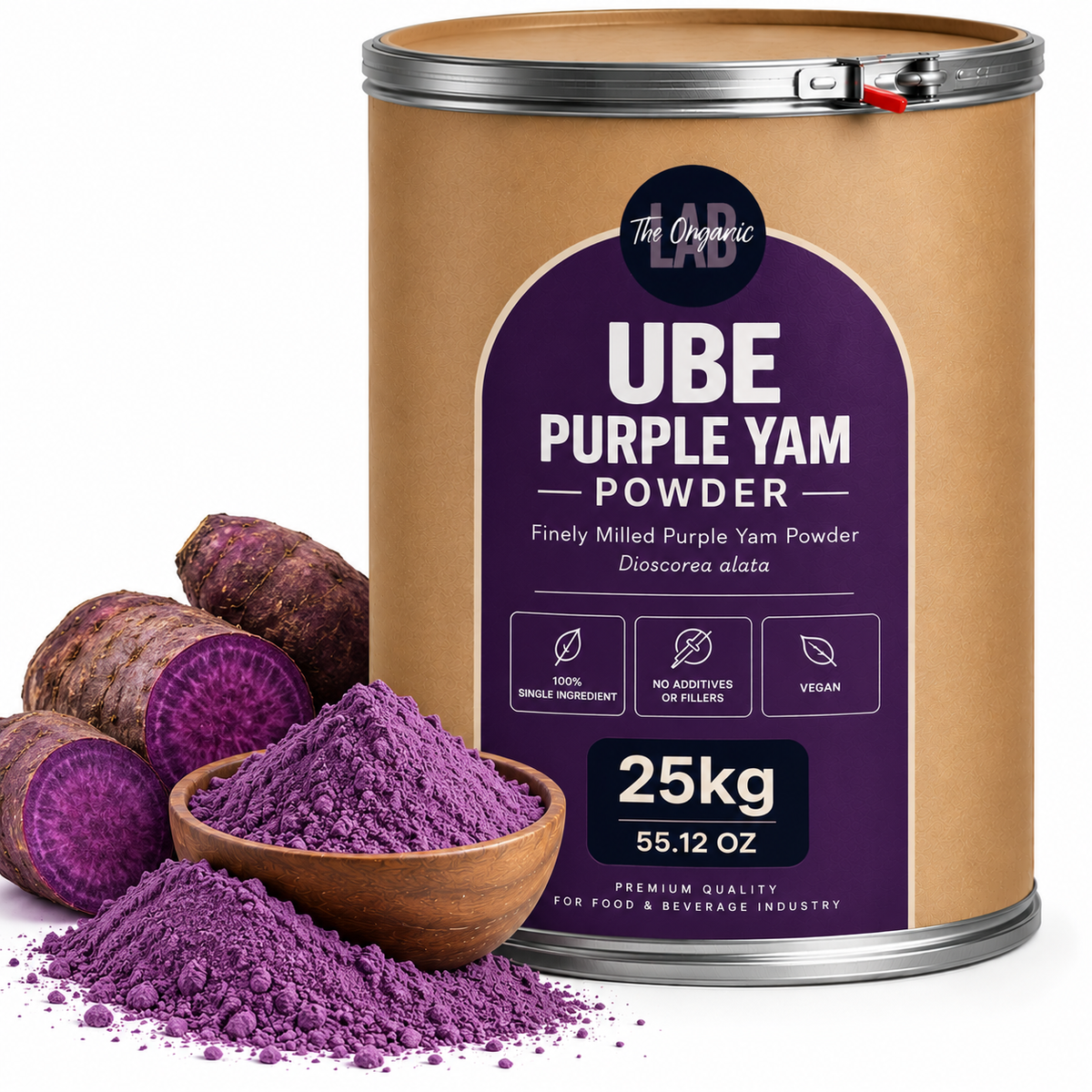 Großhändler für Ube-Pulver in Europa, 25 kg – philippinische violette Yamswurzel (Dioscorea alata)